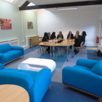Training room and breakout area at Adcote Hall business venue