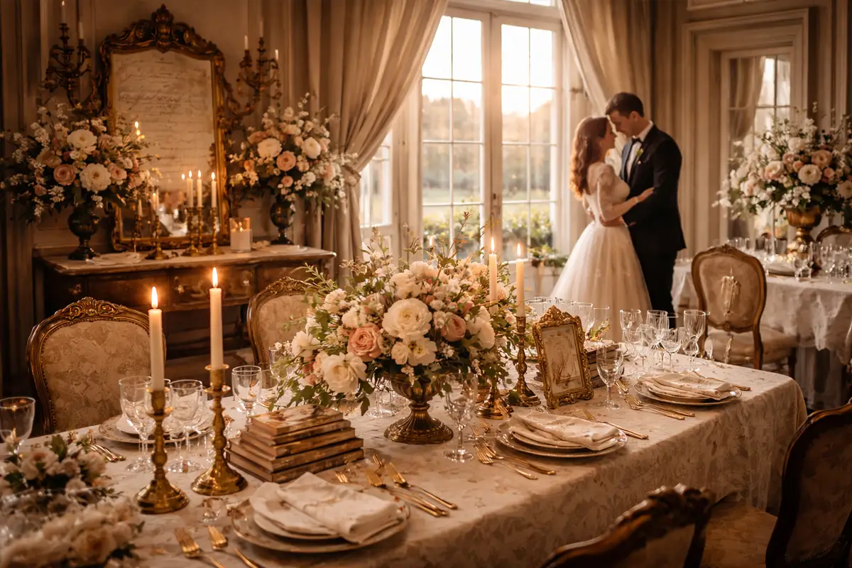 Vintage heritage wedding styling at country house estate